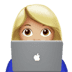 👩🏼‍💻 woman technologist: medium-light skin tone display on Apple